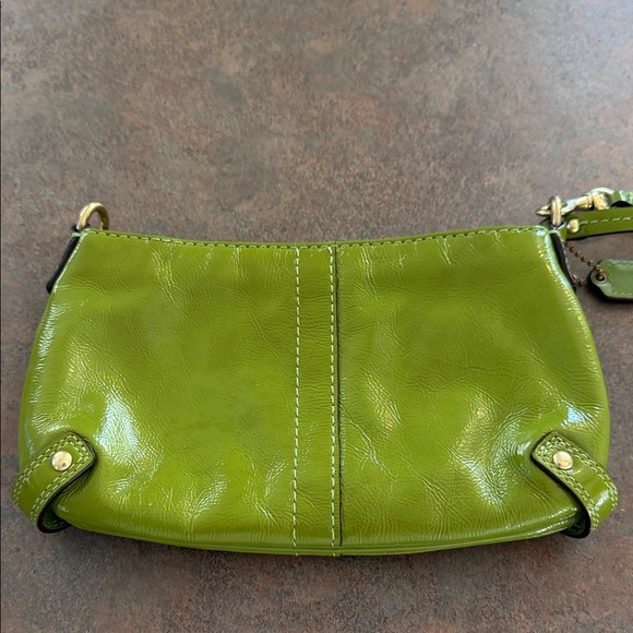 Coach Olive Green Leather Wristlet